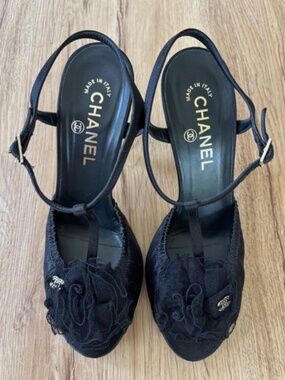 ★Worn Once! Org.$955 CHANEL Satin Sandals EU38.5 with Original Box★